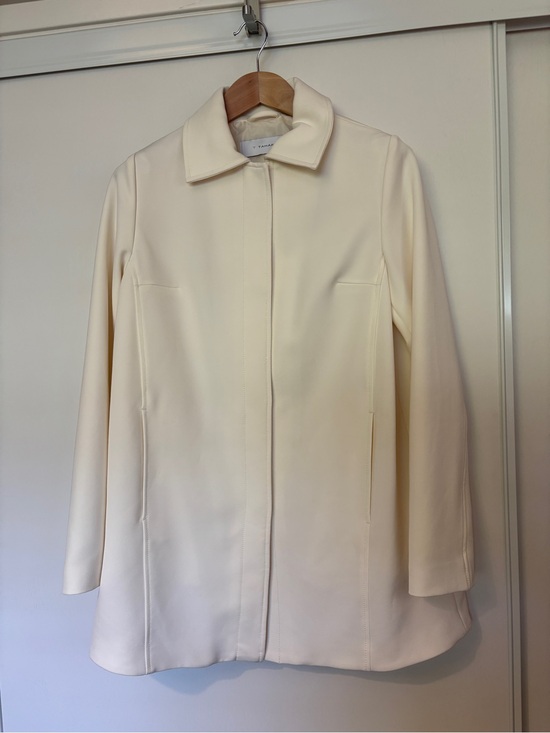 T Tahari Jackets & Blazers - T Tahari Coat A-Line Size Large Cream White Sophisticated Office Evening Guest